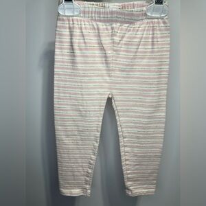 Mud Pie Pink, White, and Gold Striped Leggings